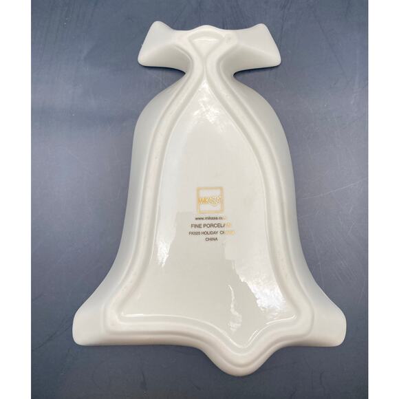 Mikasa Holiday Elegance Candy Dish Christmas Bell Fine Porcelain Holly Berries - Picture 5 of 7